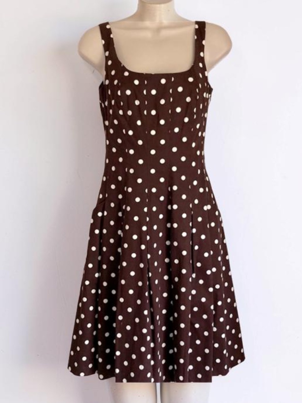 American Living Size 100% cotton Dress SZ 14, pockets, polka dot,for & flare